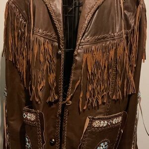 QANSTANWEARS 1984   WESTERN FRINGED UNISEX JACKET SIZE  5X  SALE